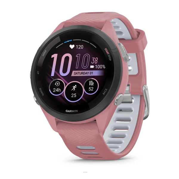 dong-ho-forerunner-265s--black-bezel-with-light-pink-case-and-light-pink/whitestone-silicone-band